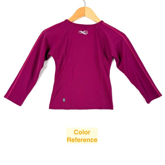 REI UPF 35+ Raglan Stretch Quick Dry Long Sleeve Shirt Girls XS 4 5 Purple - Picture 4 of 4
